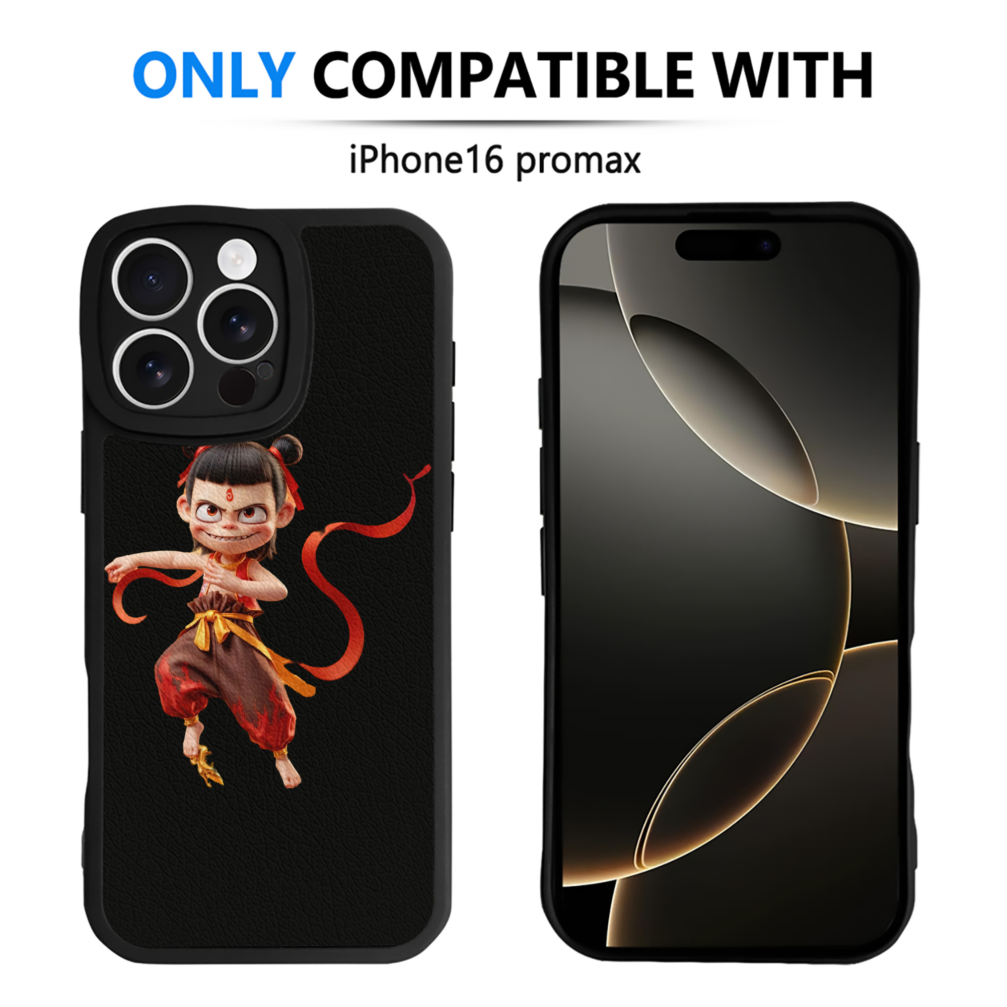 （画像用） Ne Zha 2 ナタ 魔童の大暴れ 【iPhone 16シリーズ対応】シリコンスマホケース（レザー調） 材質：シリコン